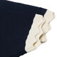 
FHHUABD Women's 2025 Autumn and Winter New Solid Color Lace Cuffs Slim Doll Collar Mid-length Knitted Dress Thick 16837 Navy Blue L