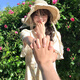 Memana straw hat French summer straw hat women's summer sun protection hat beach beach photography hat new lace sun hat beige
