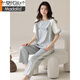 MODAL Damen kurzärmelige reine Baumwoll-Pyjamas Set Summer Hosen Home Clous Clows Colean Style können an der Außensommer-Cartoon Y9721 L getragen werden (empfohlen 95-115jin [Jin gleich 0,5 kg])