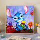 He Jiangong Stich painting set Stich Quartz Sand Texture Drawing Diy full set of materials hand-painted colored acrylic cartoon digital oil painting Structure Drawing 9721 60*60cm inner frame + outer frame (default wood color