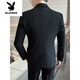 Playboy (Playboy) Traje a cuadros Muy macho Adjunto de bodas Masino Vestido de tres piezas Slim coreano Casual Formal Traje gris oscuro + chaleco + pantalones + Camisa Mada M (95 ~ 108Jin [Jin equivale a 0.5 kg])