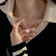 Laomiao 999 Fuß Silber Kürbis Halskette Accessoires für Frauen Geschenk Neue Stil 2025 Leichte Luxus Nische Colarbone Halskette Valentinstag 999 Fuß Silber Viel Glück Gürbishalskette