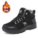 Camel Outdoor Snow Boots Herrenstiefel Baumwollschuhe Herren Winter Warm High-Top Martin Boots Mountaineering Arbeitsstiefel plus Samt LT3895 Grau plus Samtstil 38