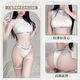 
Feimu's butt-exposed death-soothing schoolgirl sports suit 6218 sexy underwear sexy swimsuit uniform 20 packs Dynamic dead-soothing water [short vest + underwear] + white stockings NY1Z All size