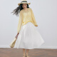 
Shifanli ('SEIFINI) Shifanli white French romantic A-line skirt 2025 summer new style navy blue popular slim and gentle fairy skirt white long skirt M