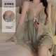 Sexy pijama de invierno puro y lujurioso para mujeres puros y lujuriosos con almohadilla de pecho primavera y otoño camiseta camiseta túnica traje de ropa para el hogar de mujeres P3886 pantalones cortos de polvo m de camarones M