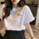
Women's clothing students 2025 new Korean style casual loose large size student white round neck short-sleeved T-shirt for women women's T-shirt 1049 M