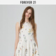 FOREVER21无袖连衣裙女2025年夏季新款法式度假风清新印花甜美休闲背心长裙 花灰米色 M