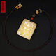 Hupai, one thing, one picture, one certificate, natural beeswax pendant, men's dragon sign pendant, white flower wax square sign, flawless pendant, 31.61 g, 48*40*22 mm