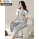 MODAL Damen kurzärmelige reine Baumwoll-Pyjamas Set Summer Hosen Home Clous Clows Colean Style können an der Außensommer-Cartoon Y9721 L getragen werden (empfohlen 95-115jin [Jin gleich 0,5 kg])