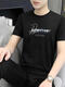 Longya Summer Herren Kurzarm T-Shirt T-Shirt Slim Thin Sports und Casual Top Ice Seide Halbschlärm Runde Hals T-Shirt Korean 1423 Black 5xl 185jin [Jin gleich 0,5 kg] -200jin [Jin gleich 0,5 kg]