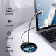 Fashion tribal desktop microphone computer 3.5 wired external microphone USB e-sports online class game voice recording desktop video conference anchor live broadcast external sound card desktop notebook HD version-USB Black