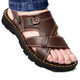 
Woodpecker head layer cowhide sandals men's summer casual two-wear driving beach shoes 9928 brown [top layer cowhide] 38