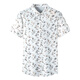 
Seven Wolfs (SW1960) 25 summer new men's short-sleeved shirt ice silk thin printed shirt fashion trend casual daddy top 9898 gold 2XL 180
