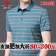 Pier Cardin High-End 100% reines Baumwoll-Kurzärmel-T-Shirt für Männer mit Fettbauch und Fett Plus-Größe Business Stripes Polo T-Shirt Blue 1695 Modelle 3xl 190/100a 175-200jin [Jin entspricht 0,5 kg]