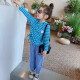 Girls 'Set Herbst Kleidung Neu 2025 Koreanischer Stil Kapuze horizontal langärmelig Sweatshirt Casual Anzug TNZ-9928 [Blau] 100