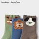 Bala Bala One socks winter warm socks infant floor socks anti-cold jacquard three pairs 208425172202