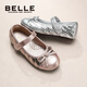 Belle Children's Shoes Girls Princess Shoes 2025 Autumn New Fashion Single Shoes Small Fragrance Style Girls Soft Sole Leather Shoes 28