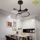 XMSJ Schlafzimmer Light 2025 Pop Light Luxusstil mit Lüfterlüfter Leichtes Hauptschlafzimmer Essdecke Lüfter Leichter Haushaltsbügel 1W 9227 Schwarz 60 cm-Drei Farben-Übervertehrungen Sechs Gear