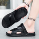 
Men's Sandals 2025 Summer New Style Outdoor Open-toe Round Slipper Outdoor Dual-purpose Lightweight Anti-Slip Beach Shoes Men K29 Black 40