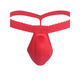 Huaiyi 3D three-dimensional cup thong men's sexy underwear sponge padded T-shaped shorts elastic low-waisted single thong shorts red one size fits all - recommended 90-170 Jin Jin equals 0.5 kg