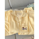 Arctic velvet dachshund dog pajamas for women 2025 new summer pure cotton gauze short-sleeved three-piece suit cardigan cotton silk home clothes Yunduo Cotton-9905# black love three-piece set M [Suggestion 75-100Jin [Jin equals 0.5 kg]]