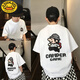 G.DUCKKIDS boys T-shirt summer pure cotton short-sleeved children's street dance trendy summer half-sleeved 2025 big children's street loose top CT683# blue 100 [Suggested 90-100 cm]