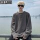JEEP SPIRIT Jeep Henry collar black men's long-sleeved t-shirt spring and autumn tops 2025 sweatshirt men's inner layering shirt trendy white L