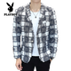 Playboy (PLAYBOY) suit jacket men's spring and autumn hairstylist slim nightclub handsome small suit Korean style trendy raw edge design top white M recommended weight 95-110Jin Jin is equal to 0.5 kg
