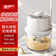 Jingyan small meat grinder, household electric garlic grinder, garlic masher, food supplement machine, garlic mixer, garlic grinder, thickened plastic model, cuts garlic in one second | 4-blade knife, strong power, easy to crush