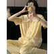 
Arctic velvet large size home clothing for women 2025 new summer short-sleeved plaid sweet princess Fengyunduo cotton pajamas three-piece set H9928 polka dot KT cat [small lapel style] M