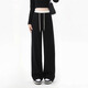Pantalon de maternité artistique 2025 Nouveau pantalon de sport épissé de couleur contrastée au printemps et automne à l'extérieur du pantalon de la maternité à jambes larges décontractés décontractés