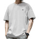 With pure YISHION trendy American short-sleeved T-shirt for men in summer pure cotton round neck versatile casual 2025 new fashion brand loose Hong Kong style T-shirt white-1365 short-sleeved-pure cotton S [recommended 80-110Jin [Jin equals 0.5 kg]]