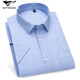Sieben Wolfs 2025 Sommer Herren-No-Lösungs-Kurzarm-Shirt mit mittleren Altersgeschäftskleidung im mittleren Alter Kleidung Mode Komfort High-End-Baumwoll-Shirt DX6630 38