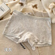 Pantalones de boxeadores modales para mujeres ropa interior floral de crema verano Pantalones de seguridad de niñas transpirables delgadas de dos en uno L 3 piezas L
