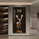 PHTY entrance painting opposite door with clock modern light luxury decoration entrance door wall electronic LED light living room corridor aisle SXS4882 vertical 40*80cm light luxury gold frame [high-end 2