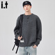 CHOCOOLATE it Henry collar sweater men's 2025 autumn and winter loose casual tops dark gray XL recommended 130Jin Jin equals 0.5kg -150Jin Jin equals 0.5kg