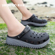 Zapatos de yierkang agujeros zapatillas de gran tamaño para hombres no salpican al aire libre zapatos de playa de la playa de la playa de la cabeza transpirable sandalias casuales negros 44