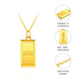 Dewey Fan gold-wrapped gold rich small gold brick necklace for women 999 pure gold small gold bar pendant birthday gift for girlfriend, rich gold brick single pendant (gold layer thickening) 8*16mm
