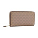 Armani EMPORIO logo print retro long leather clutch wallet regular women's khaki khaki brown
