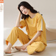 Pajamas modal pour les femmes à l'été 2025 Nouveau pantalon à manches courtes, tout le coton peut être porté sur les vêtements de maison minces extérieurs Y9712 m (recommandés 75-95jin [Jin est égal à 0,5 kg]))