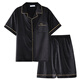 Yalu pajamas men's summer thin ice silk short-sleeved teenagers can wear men's 2025 new home clothing suit Kuangye Hei [new style of the season in progress.] M Recommended height is about 165, weight is 90-110