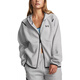Under Armour Print Kapuzenfleece Reißverschluss Sport Langarmjacke Frauen moderne graue graue xs