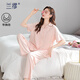 Pyjamas lamiu pour les femmes Coton pur d'été avec poitrine pantalon à manches courtes 2025 Nouveaux vêtements de maison doux d'été ybz693 rose doux anglais en dentelle de dentelle m m m