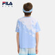 Fila silk soft cotton Fila children's short-sleeved T-shirt 2025 summer men's and big children's tops full print two-ZB 120