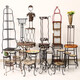 Collection of the Orphan Products of the Cat - American antique iron wood flower rack folding shelf flower pot storage shelf flower table green 42805-12804