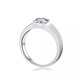 I Do platinum PT950 diamond ring for men, 1 carat, four-pronged diamond wedding ring for marriage proposal, boyfriend and husband, 1 carat diamond, size 16
