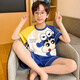EMBERLOVE2025新款男童夏季睡衣套装纯棉短袖短裤薄款青少年男孩儿童家居服 K6626【双短】 160 M码，155-160cm