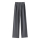 MJ STYLE wide-leg pants for women's summer thin high waist drape straight-leg pants narrow version casual pants versatile slim suit pants black L