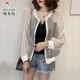 啄木鸟夏季亮丝防晒衣薄外套大码短款棒球服 欧根纱2019灰色 XL